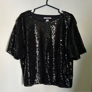 Joe Fresh Sparkling Black Short Sleeve Top